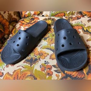 Crocs Iconic Comfort Slides Sz 10 Men's Sandal Woman’s 12 - Black Beach Water